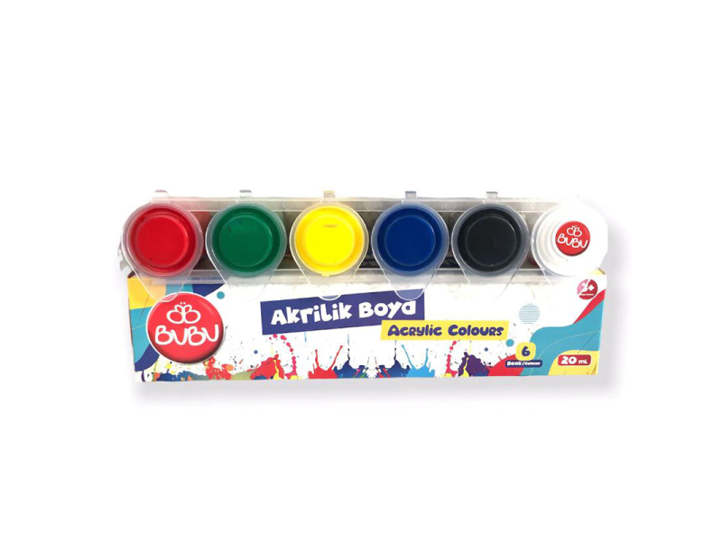 BU-BU 10 RENK AKRİLİK BOYA 20 ML BUBU-AKR002 BU-BU 10 RENK AKRİLİK BOYA 20 ML BUBU-AKR002