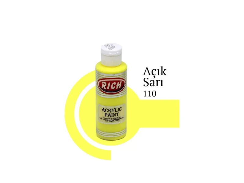 RICH AKRİLİK BOYA 110 AÇIK SARI 120 cc RICH AKRİLİK BOYA 110 AÇIK SARI 120 cc