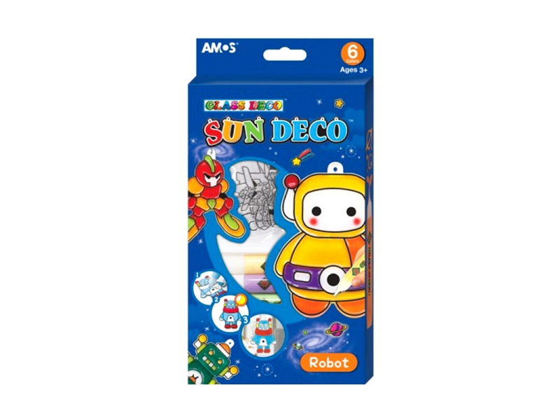 AMOS CAM BOYAMA SETİ SUN DECO ROBOT SD10P6-R AMOS CAM BOYAMA SETİ SUN DECO ROBOT SD10P6-R