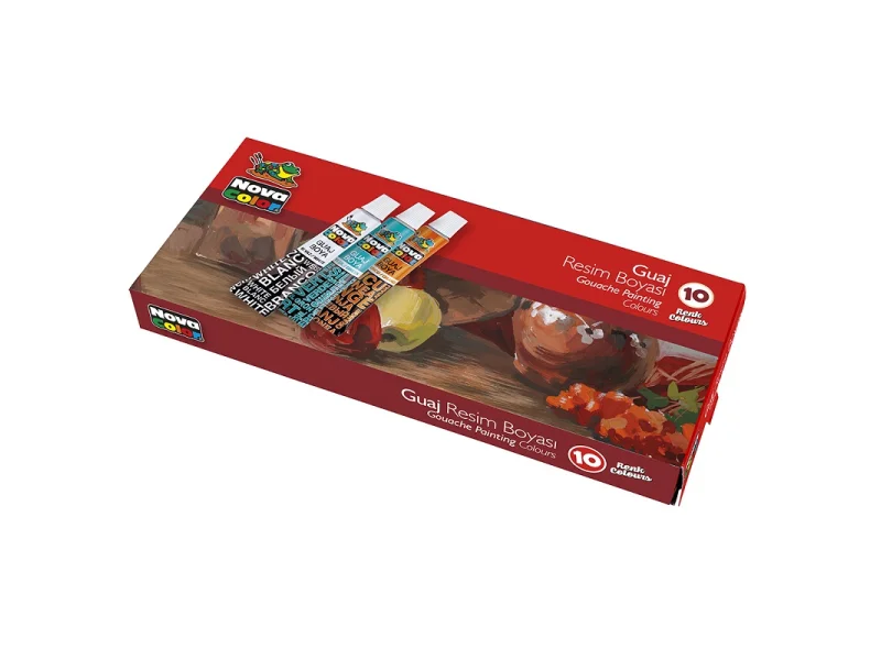 NOVA COLOR 10 RENK GUAJ BOYA TÜP  NC-102