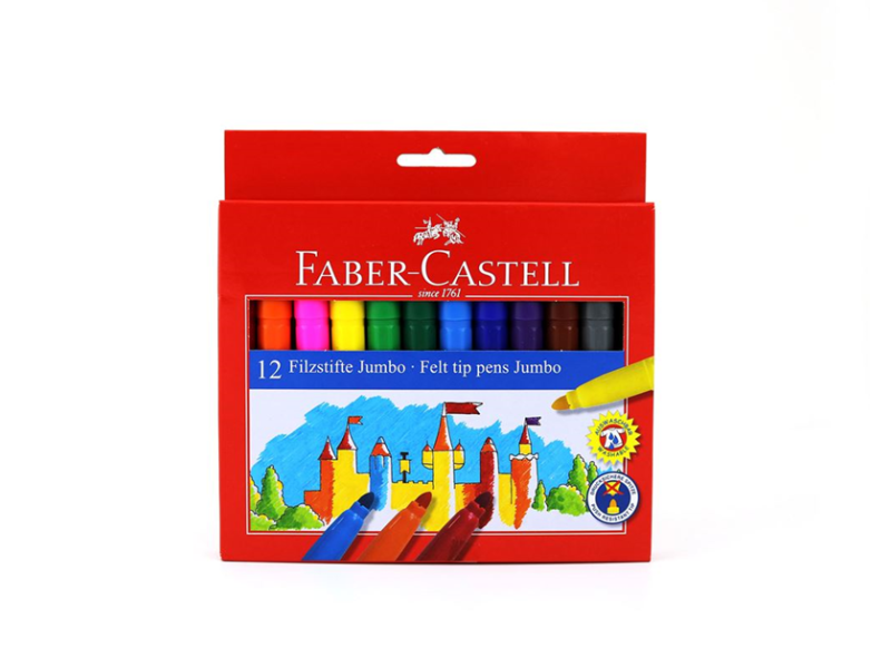 FABER 12 RENK JUMBO KEÇELİ KALEM 554312 FABER 12 RENK JUMBO KEÇELİ KALEM 554312