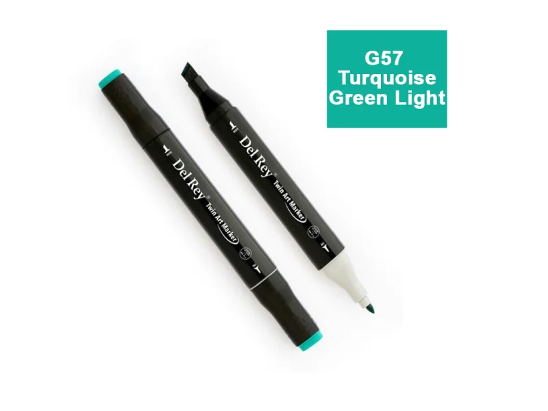 DEL REY TWIN MARKER BG57 TURQUOİSE GREEN LİGHT ÇİFT UÇLU GRAFİK KALEMİ MN-DR057