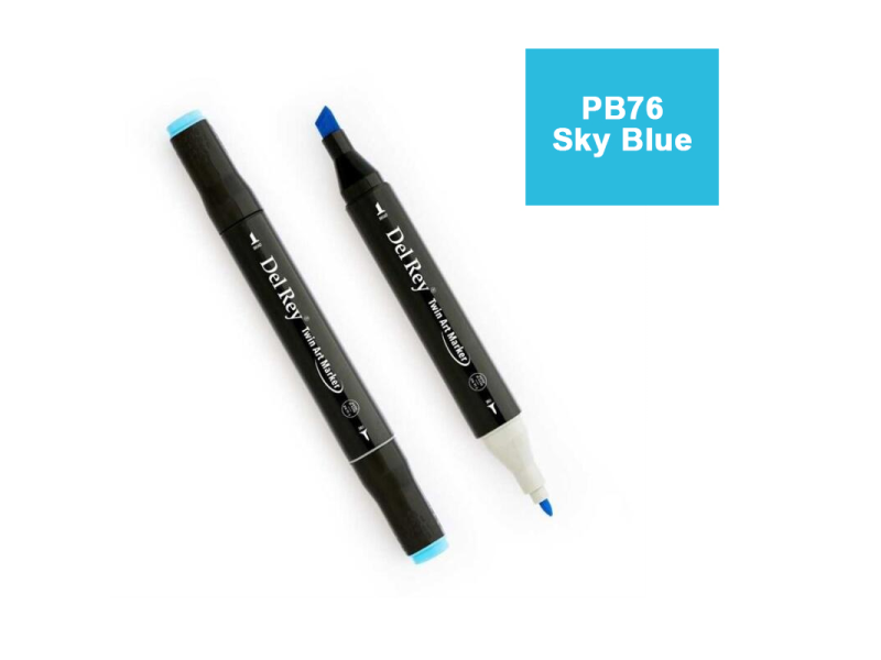 DEL REY TWIN MARKER PB76 SKY BLUE ÇİFT UÇLU GRAFİK KALEMİ MN-DR076 DEL REY TWIN MARKER PB76 SKY BLUE ÇİFT UÇLU GRAFİK KALEMİ MN-DR076