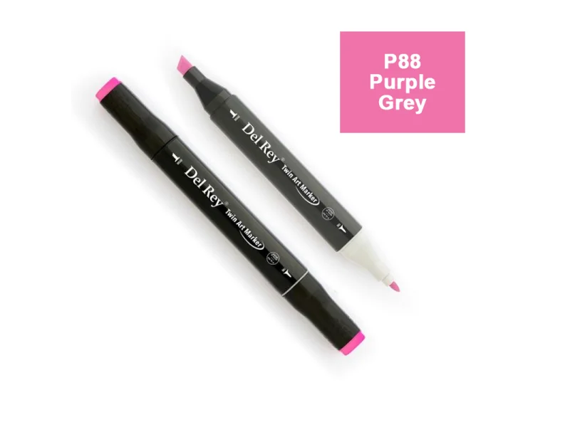 DEL REY TWIN MARKER P88 PURPLE GREY ÇİFT UÇLU GRAFİK KALEMİ MN-DR088