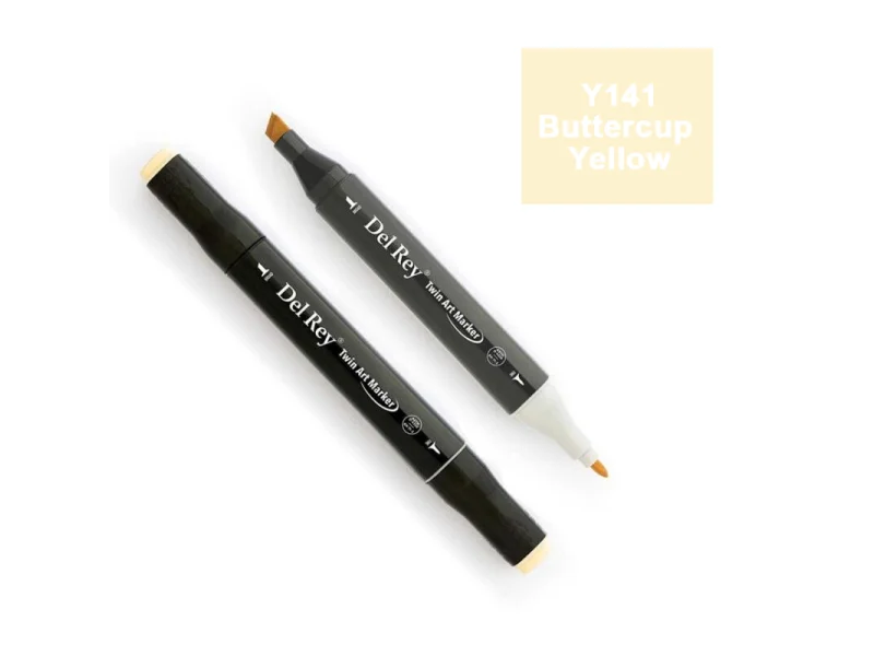 DEL REY TWIN MARKER Y141 BUTTERCUP YELLOW ÇİFT UÇLU GRAFİK KALEMİ MN-DR141