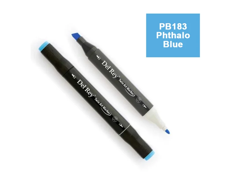 DEL REY TWIN MARKER PB183 PHTHALO BLUE ÇİFT UÇLU GRAFİK KALEMİ MN-DR183 DEL REY TWIN MARKER PB183 PHTHALO BLUE ÇİFT UÇLU GRAFİK KALEMİ MN-DR183