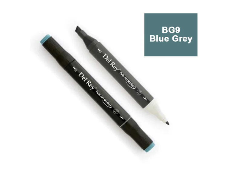 DEL REY TWIN MARKER BG9 BLUE GREY ÇİFT UÇLU GRAFİK KALEMİ MN-DRBG9