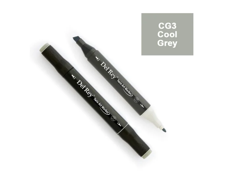 DEL REY TWIN MARKER CG3 COOL GREY ÇİFT UÇLU GRAFİK KALEMİ MN-DRCG3