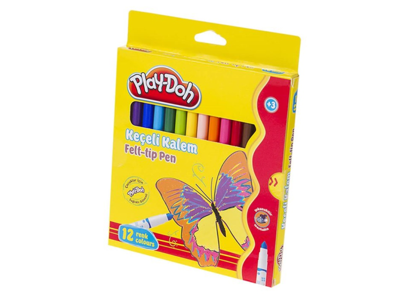 PLAY-DOH 12 RENK KEÇELİ KALEM 5 mm K.KUTU KE007 PLAY-DOH 12 RENK KEÇELİ KALEM 5 mm K.KUTU KE007