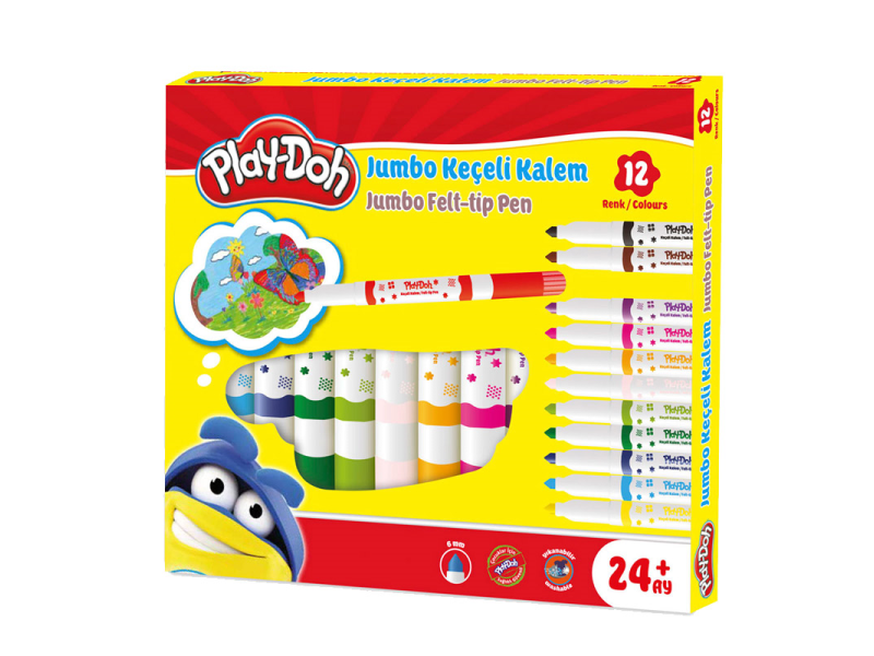 PLAY-DOH 12 RENK KEÇELİ KALEM 6 mm KE020