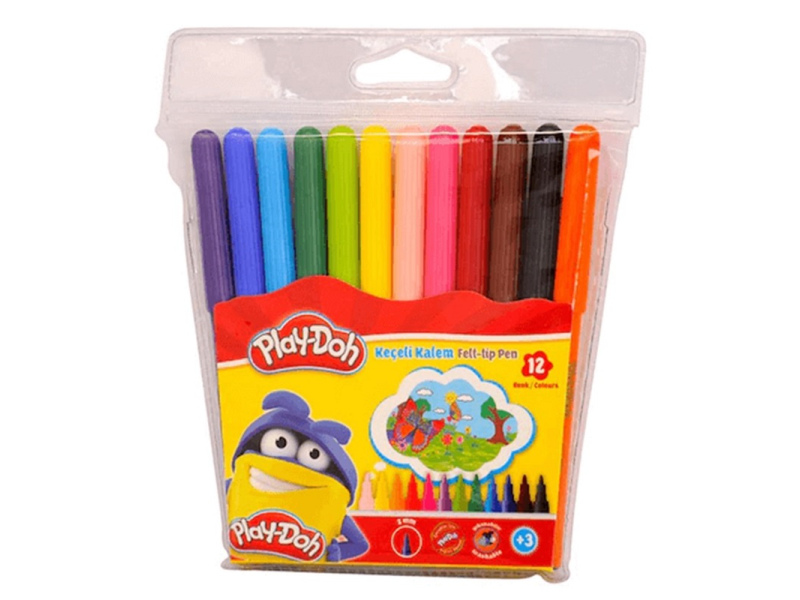 PLAY-DOH 12 RENK KEÇELİ KALEM 2 mm KE005