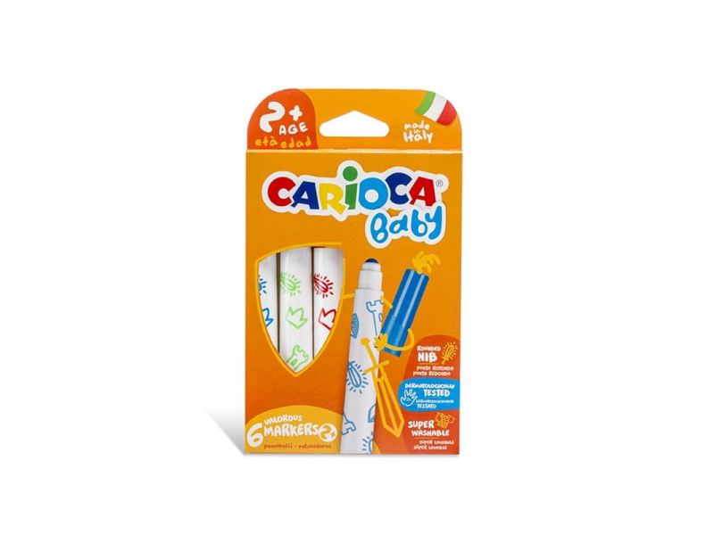 CARIOCA 6 RENK JUMBO 2+Y BEBEK KEÇELİ KALEM 42813 CARIOCA 6 RENK JUMBO 2+Y BEBEK KEÇELİ KALEM 42813
