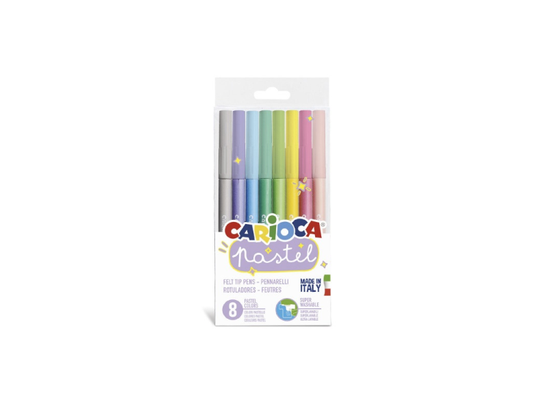 CARIOCA 8 RENK PASTEL SÜPER YIKANABİLİR KEÇELİ KALEM 43032 CARIOCA 8 RENK PASTEL SÜPER YIKANABİLİR KEÇELİ KALEM 43032