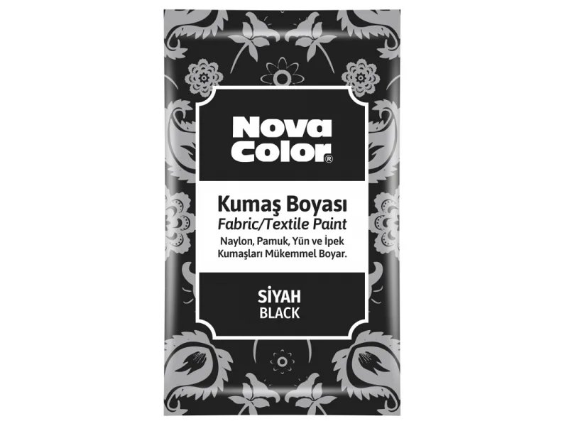 NOVA COLOR TOZ KUMAŞ BOYASI SİYAH 12 GR NC-904 NOVA COLOR TOZ KUMAŞ BOYASI SİYAH 12 GR NC-904