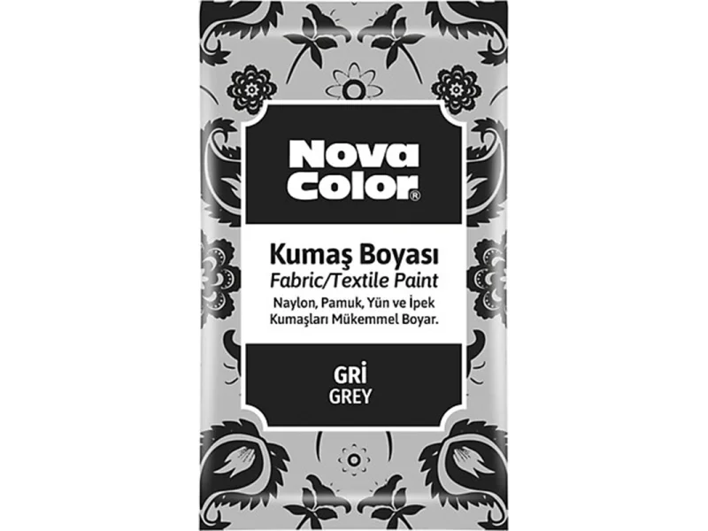 NOVA COLOR TOZ KUMAŞ BOYASI GRİ 12 GR NC-908 NOVA COLOR TOZ KUMAŞ BOYASI GRİ 12 GR NC-908