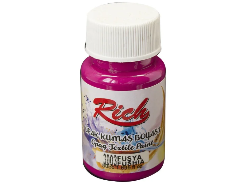 RICH AKRİLİK KUMAŞ BOYASI 01715 FUŞYA 50 cc. RICH AKRİLİK KUMAŞ BOYASI 01715 FUŞYA 50 cc.