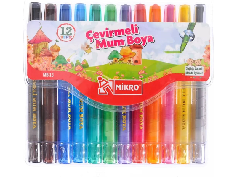 MİKRO MB-13 12 RENK ÇEVİRMELİ MUM BOYA MİKRO MB-13 12 RENK ÇEVİRMELİ MUM BOYA