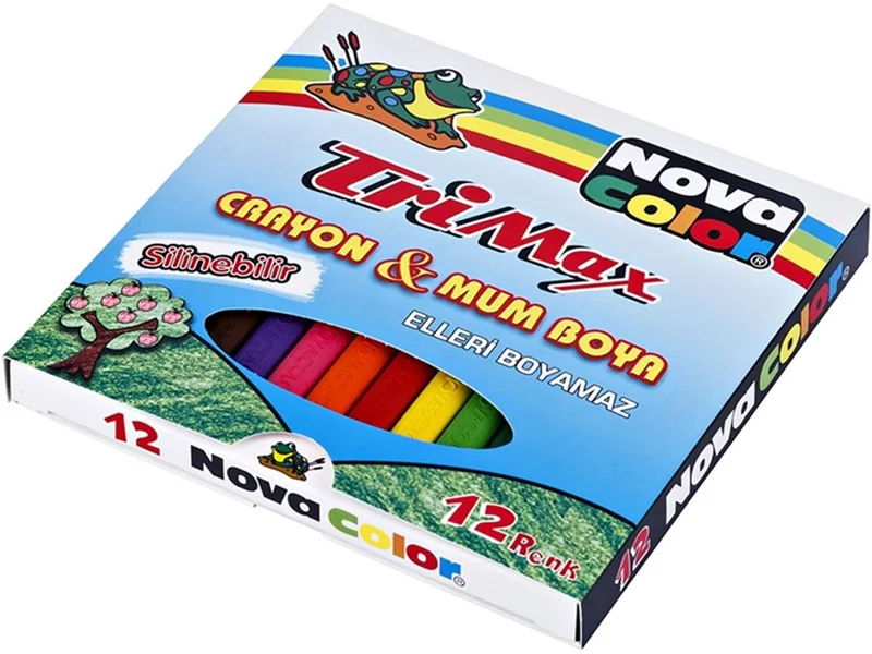 NOVA COLOR TRİMAX 12 RENK ÜÇGEN MUM BOYA NC-2117 NOVA COLOR TRİMAX 12 RENK ÜÇGEN MUM BOYA NC-2117