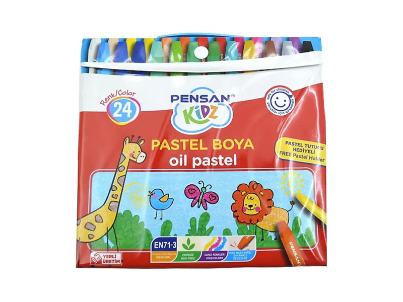 PENSAN KİDZ 24 RENK PASTEL BOYA ÇANTALI PE98121PB24Ç PENSAN KİDZ 24 RENK PASTEL BOYA ÇANTALI PE98121PB24Ç