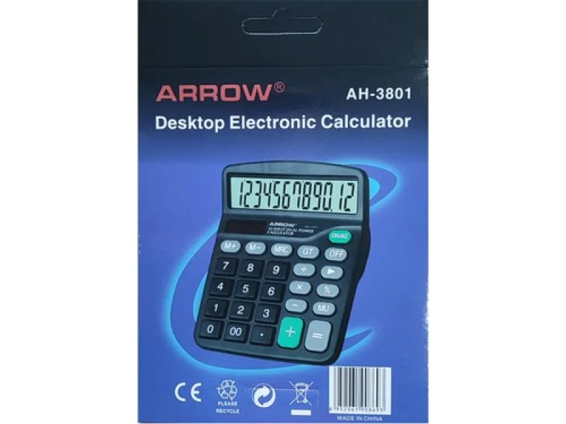 ARROW MASAÜSTÜ HESAP MAKİNASI KÜÇÜK 12 HANE AH-3801 ARROW MASAÜSTÜ HESAP MAKİNASI KÜÇÜK 12 HANE AH-3801