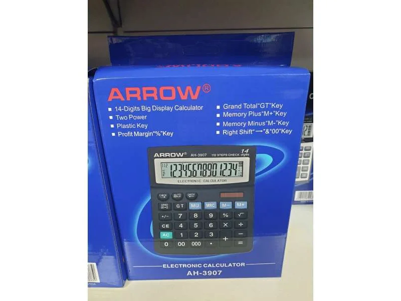 ARROW HESAP MAKİNASI 14 HANE AH-3907 ARROW HESAP MAKİNASI 14 HANE AH-3907