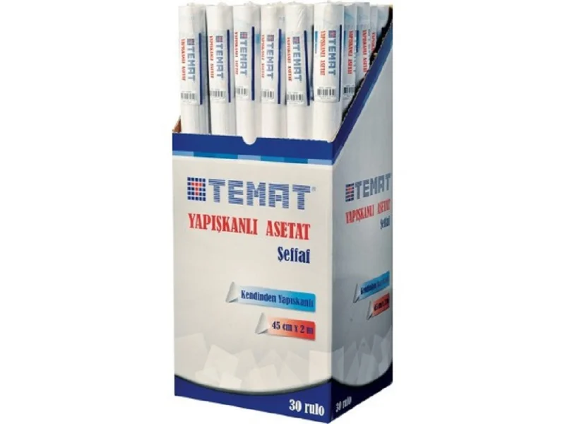 TEMAT 45x10 mt YAPIŞKANLI ASETAT RULO 11593