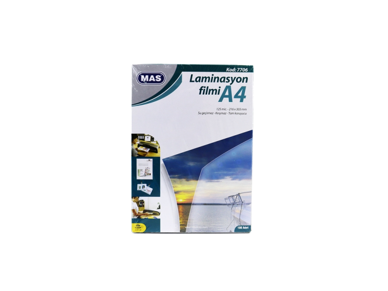 MAS 7706 A4 LAMİNASYON KAPLAMA 125mic. MAS 7706 A4 LAMİNASYON KAPLAMA 125mic.