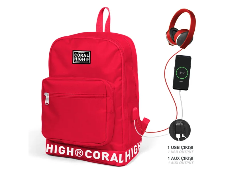 YAYGAN 24103 CORAL HIGH SIRT ÇANTASI USB+AUX YAYGAN 24103 CORAL HIGH SIRT ÇANTASI USB+AUX