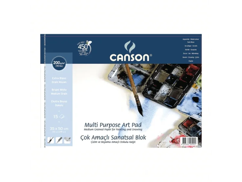 CANSON 35x50 15 YP ÇOK AMAÇLI RESİM BLOK 200 GR 200153550 CANSON 35x50 15 YP ÇOK AMAÇLI RESİM BLOK 200 GR 200153550