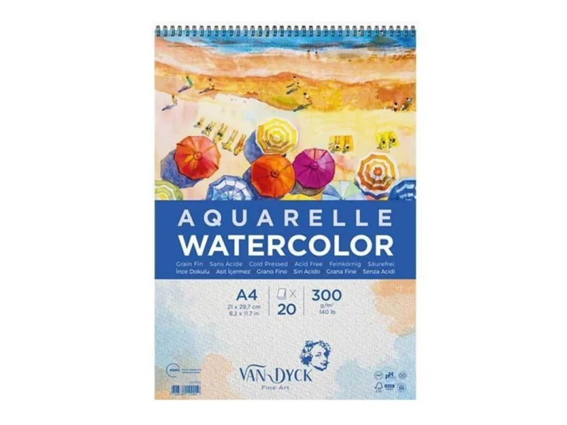 VANDYCK SULUBOYA BLOK A4 300 GR. 20 YP ÜST SPİRALL