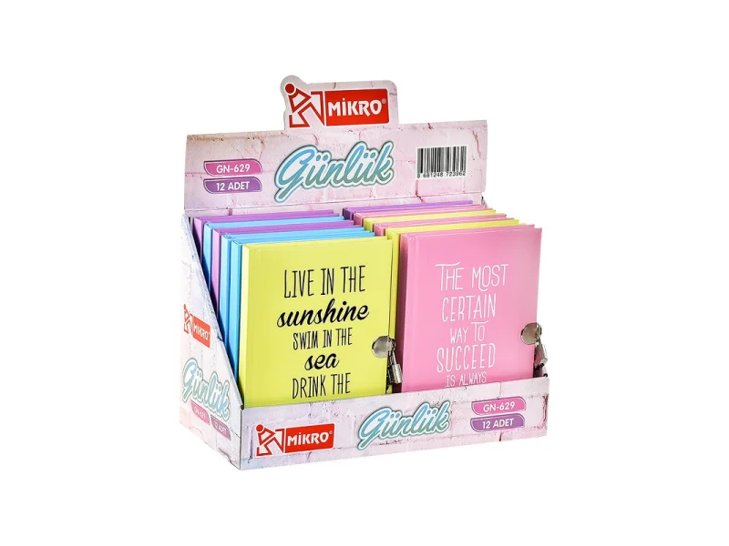 MİKRO GN-629 PASTEL RENK KİLİTLİ GÜNLÜK MİKRO GN-629 PASTEL RENK KİLİTLİ GÜNLÜK