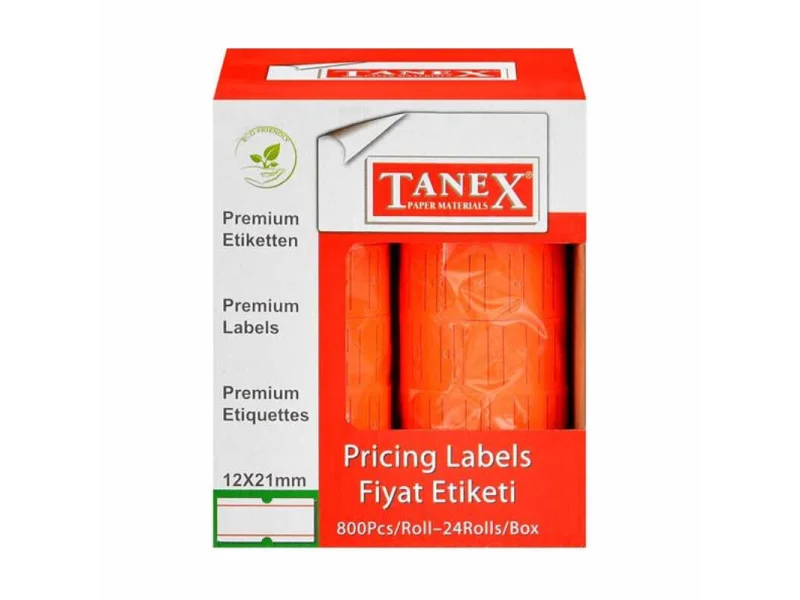 TANEX KIRMIZI 6 LI PK FİYAT MAKİNA ETİKETİ 800 LÜ TANEX KIRMIZI 6 LI PK FİYAT MAKİNA ETİKETİ 800 LÜ