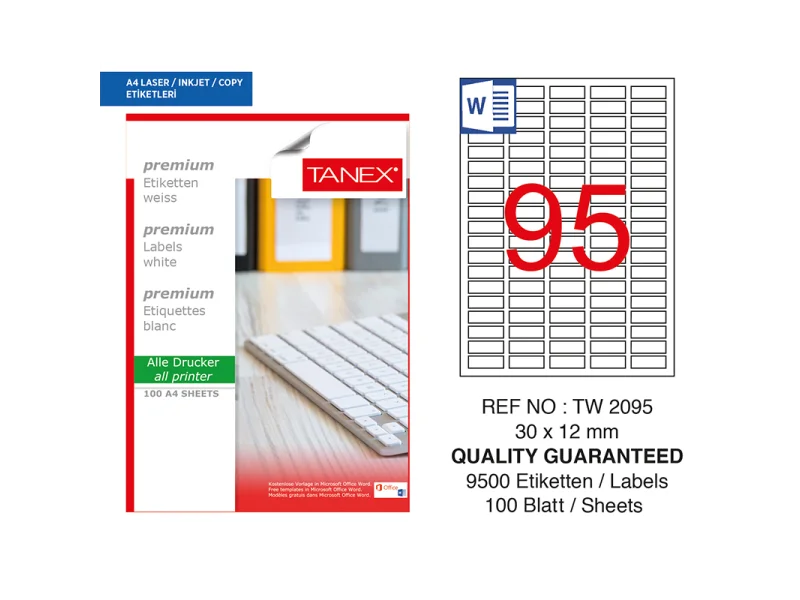 TANEX 30x12 LASER ETİKET TW-2095 TANEX 30x12 LASER ETİKET TW-2095