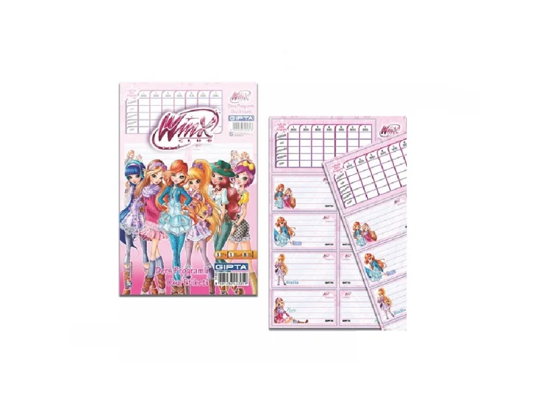 GIPTA WINX DERS PROGRAMLI 3 LÜ OKUL ETİKETİ 3130 GIPTA WINX DERS PROGRAMLI 3 LÜ OKUL ETİKETİ 3130