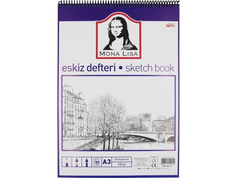 SÜDOR ESKİZ DEFTERİ A3 50 YP 120 gr SPİRALLİ MN13-3 SÜDOR ESKİZ DEFTERİ A3 50 YP 120 gr SPİRALLİ MN13-3