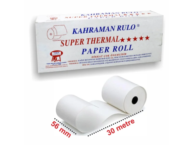 KAHRAMAN 56x30 TERMAL RULO 10 LU KAHRAMAN 56x30 TERMAL RULO 10 LU