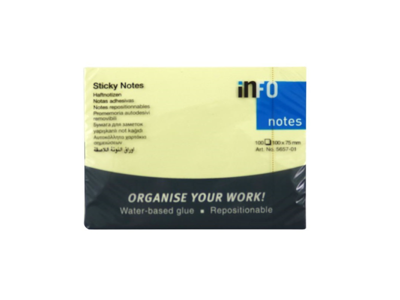 INFO NOTES 100x75 SARI POSTİT 100 yp 565701 INFO NOTES 100x75 SARI POSTİT 100 yp 565701