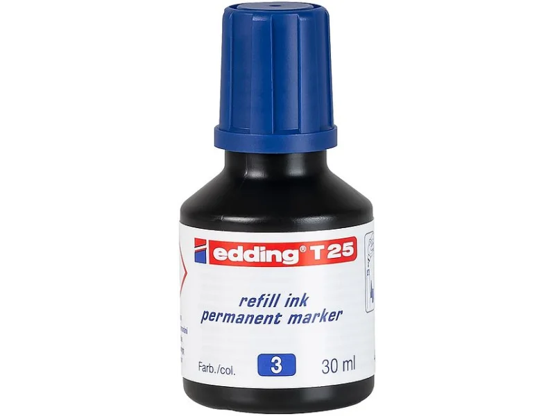 EDDİNG T25 MAVİ PERMANENT MÜREKKEB 25ML