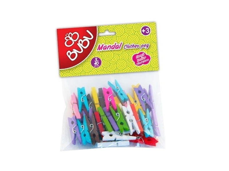 BU-BU HS0005 AHŞAP MANDAL 3 CM 40 LI RENKLİ HS0005 BU-BU HS0005 AHŞAP MANDAL 3 CM 40 LI RENKLİ HS0005
