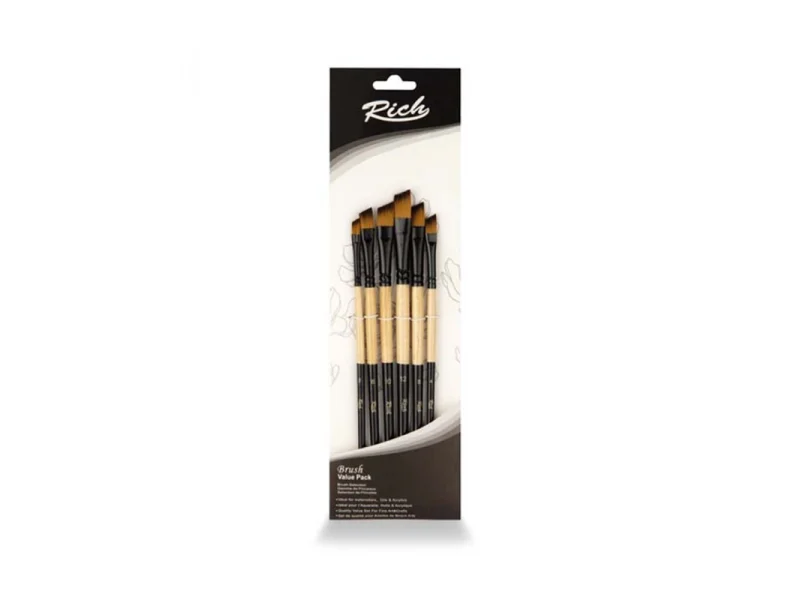 RICH 11219 SET 4 YAN KESİK 6 LI FIRÇA SETİ 01321 RICH 11219 SET 4 YAN KESİK 6 LI FIRÇA SETİ 01321