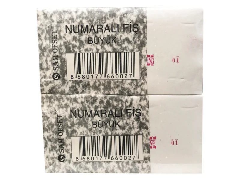 NUMARALI FİŞ BÜYÜK DÜZİNE 100 YP. NUMARALI FİŞ BÜYÜK DÜZİNE 100 YP.