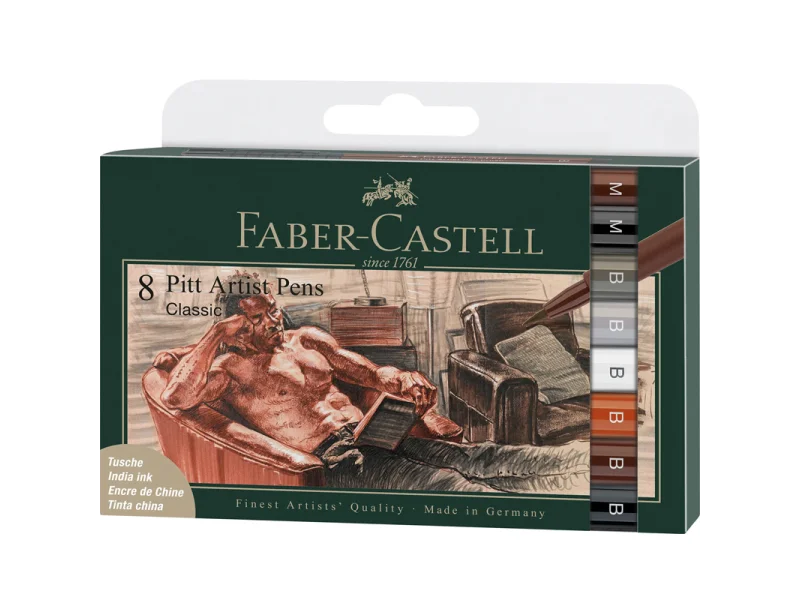 FABER PITT ARTİST PEN FIRÇA UÇLU ÇİZİM KALEMİ 8 Lİ KLASİK 167172 FABER PITT ARTİST PEN FIRÇA UÇLU ÇİZİM KALEMİ 8 Lİ KLASİK 167172