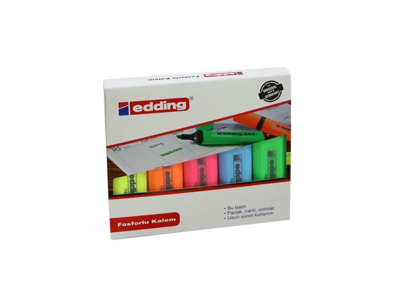 EDDİNG 344 FOSFORLU KALEM 5 Lİ SET EDDİNG 344 FOSFORLU KALEM 5 Lİ SET