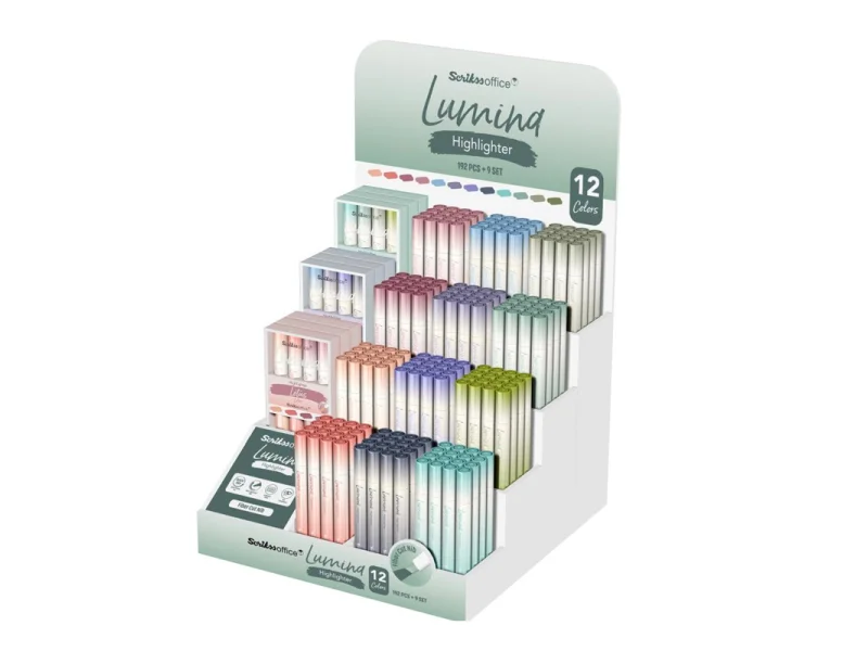 SCRİKSS LMNST192A LUMINA FOSFORLU KALEM 12 RENK 336 LI STAND+9 ADET 4 LÜ SET SCRİKSS LMNST192A LUMINA FOSFORLU KALEM 12 RENK 336 LI STAND+9 ADET 4 LÜ SET