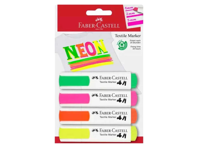 FABER TEKSTİL MARKÖRÜ NEON 4 LÜ 401595910 FABER TEKSTİL MARKÖRÜ NEON 4 LÜ 401595910