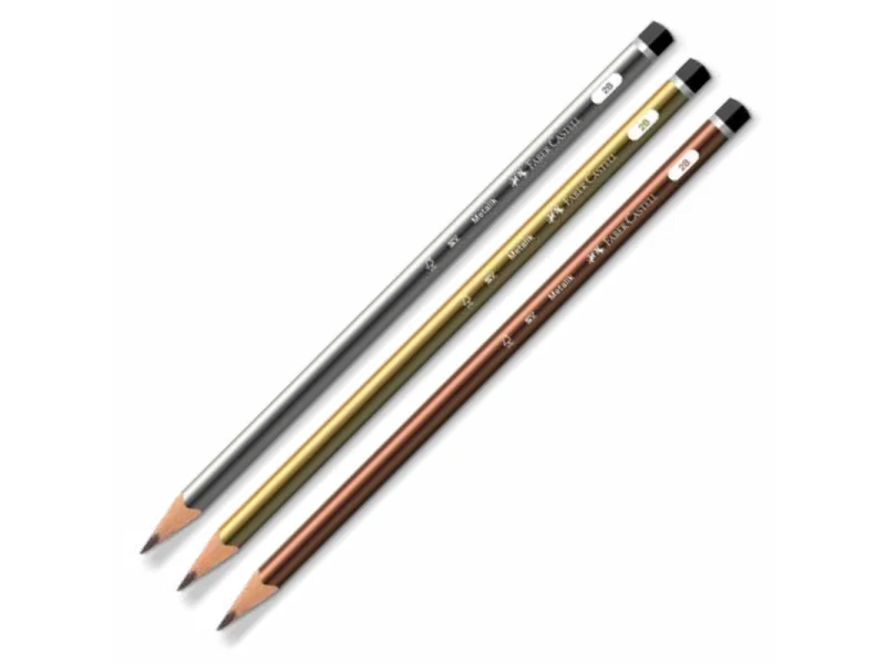FABER METALİK MERCANLI KURŞUN KALEM ÜÇGEN 2B 321602 FABER METALİK MERCANLI KURŞUN KALEM ÜÇGEN 2B 321602