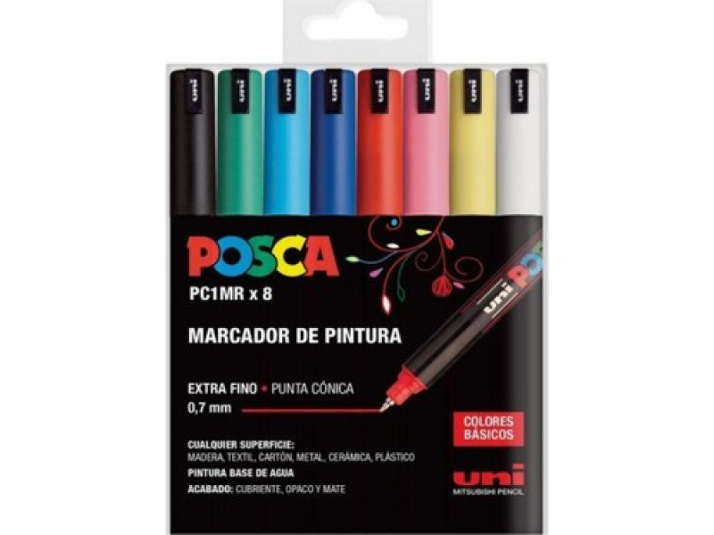 UNİ-BALL PC-1MR POSCA SU BAZLI MARKER 8 Lİ SET 0.7 UNİ-BALL PC-1MR POSCA SU BAZLI MARKER 8 Lİ SET 0.7
