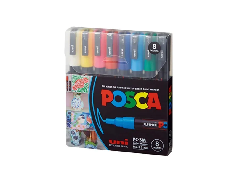 UNİ-BALL PC-3M/8C SET ANA RENKLER POSCA SU BAZLI MARKER UNİ-BALL PC-3M/8C SET ANA RENKLER POSCA SU BAZLI MARKER