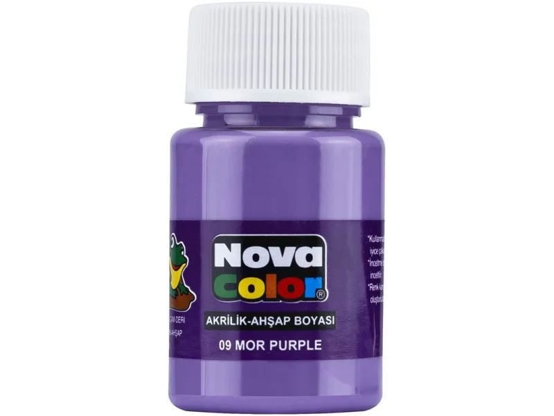 NOVA COLOR AKRİLİK BOYA MOR ŞİŞE NC-177