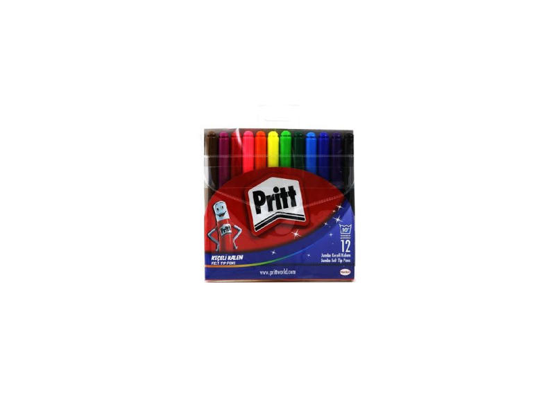 PRİTT 12 RENK JUMBO KEÇELİ KALEM 1687975 PRİTT 12 RENK JUMBO KEÇELİ KALEM 1687975